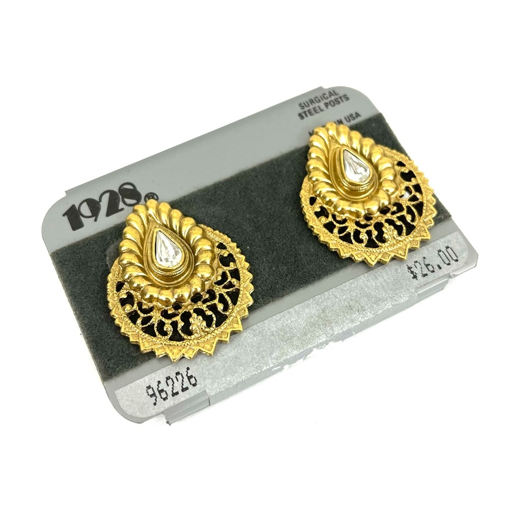 Vintage 1928 Gold Statement Stud Earrings